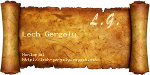 Lech Gergely névjegykártya